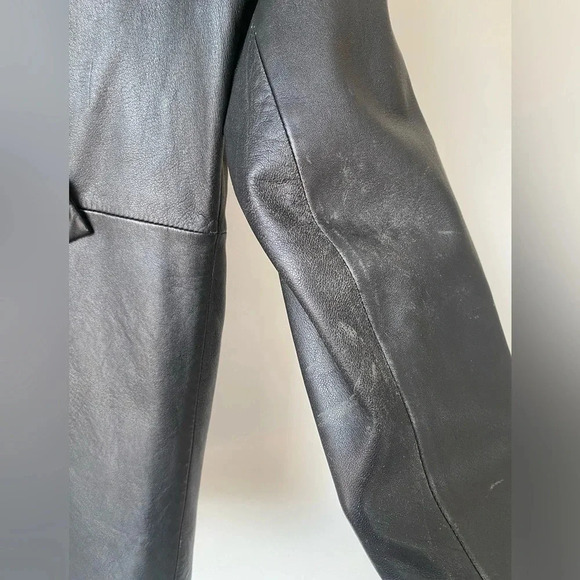 Vintage Gap Leather Jacket Women’s XS Black Wool Lined Y2K 2000 - Picture 7 of 9